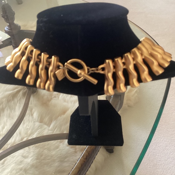 Anne Klein Matte Gold Statement Collar Necklace - Picture 2 of 4